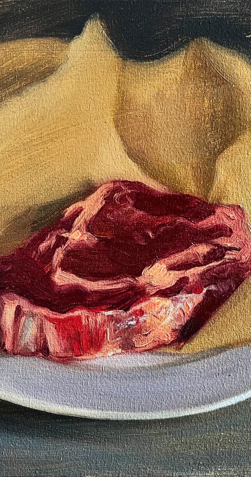 Still Life with steak by Elina Arbidane