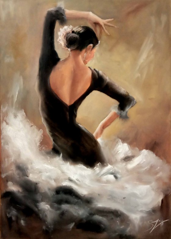 Black feather, Flamenco Dancer