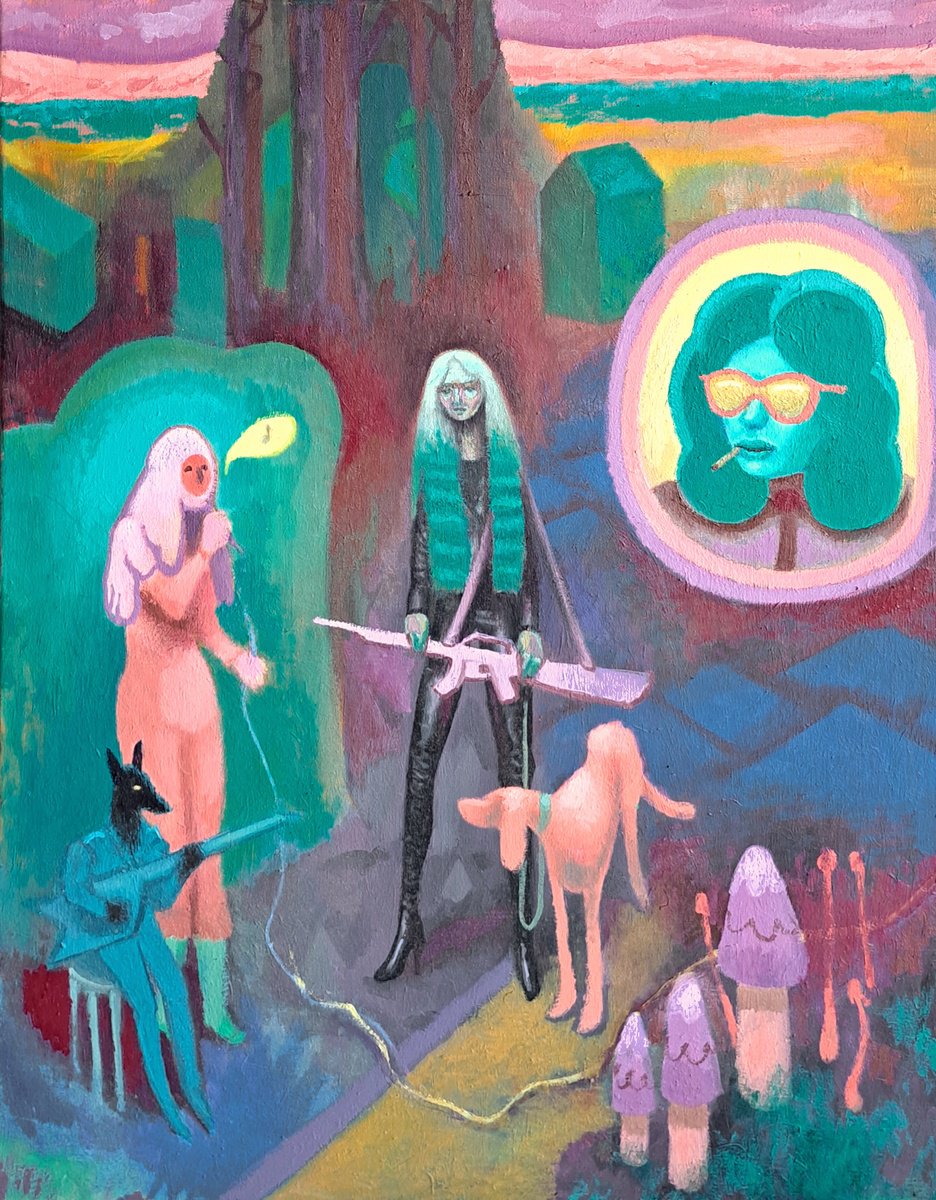 Surrealistic Portrait Oil Painting By Taco Eisma, 24 X 31", The Whistle, Original Artwork