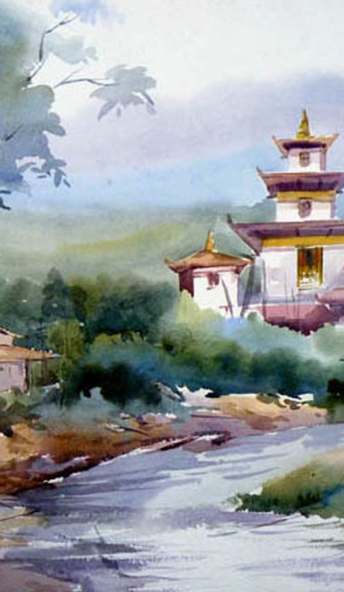 Buddhist Monastery at Bhutan by Samiran Sarkar