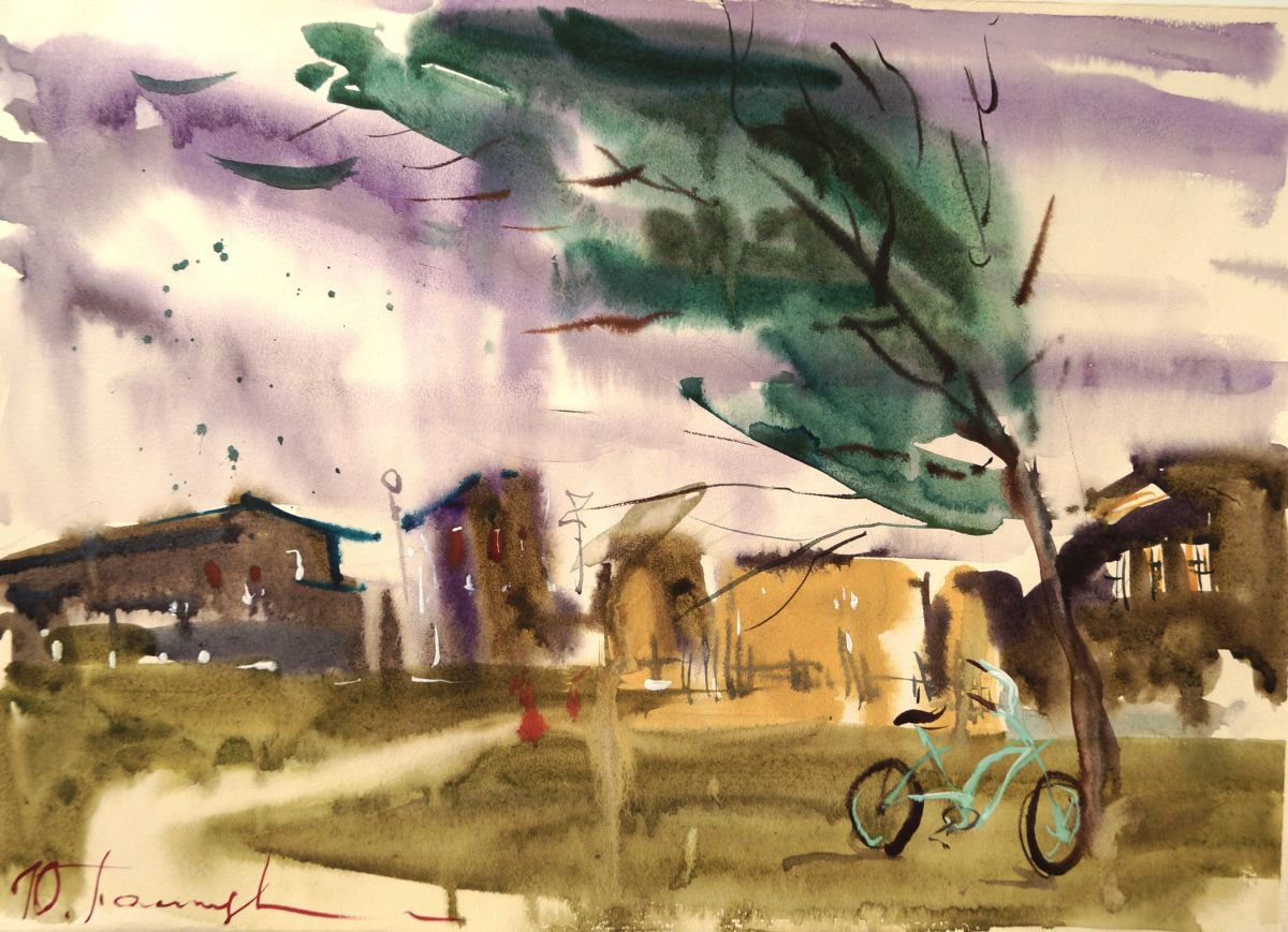 Impressionistic Landscape Watercolour By Yuliia Pastukhova, 12 X 8", The Walk, Original Artwork