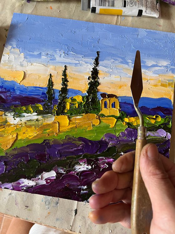 Provence Lavender Field Original Painting