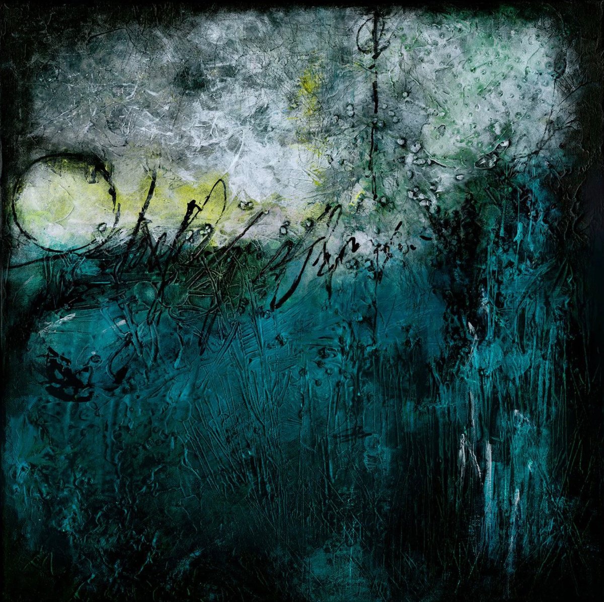 Abstract Acrylic Painting By Kathy Morton Stanion, 20 X 20", Self Connect, Original Artwork