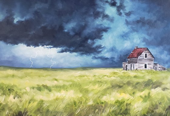 Thunderstorm - Landscape - "Echoes on the Prairie"
