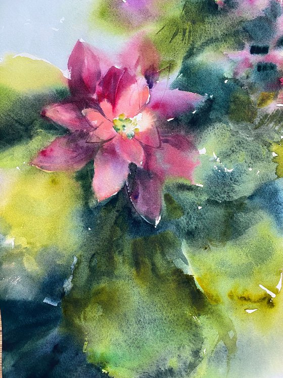 Kalanchoe - floral watercolor