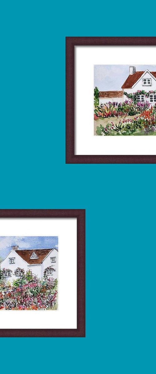 Set of Two English Cottages by Asha Shenoy