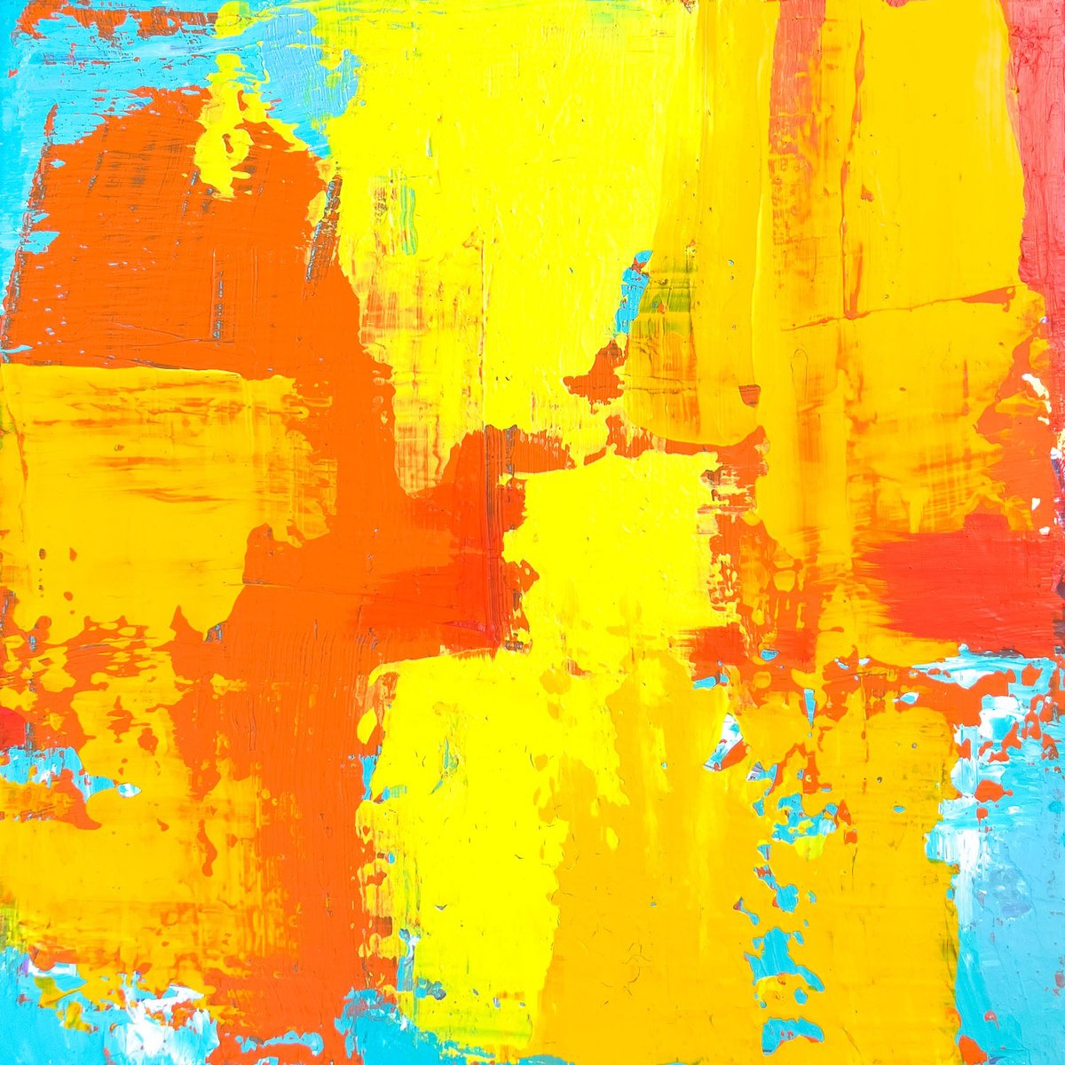 Abstract Acrylic Painting By Km Arts, 12 X 12", In A Hotel Room, Original Artwork