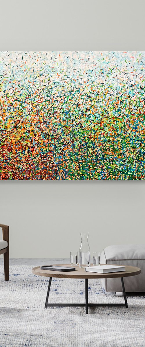 Garden Harbour 152 x 101 cm acrylic on canvas by George Hall