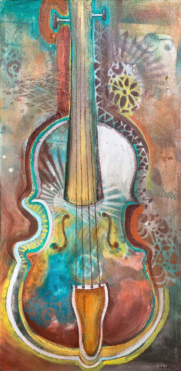Violin in Orange by Eliry Arts