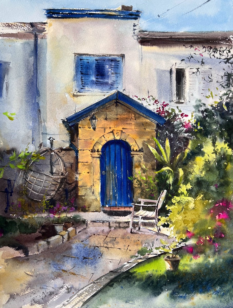 Impressionistic Cityscapes Watercolour By Eugenia Gorbacheva, 12 X 16, Girne Center Cyprus #3, Original Artwork