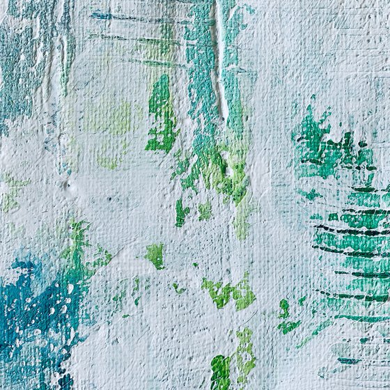 Abstract No. 1859 green & white  - set of 2