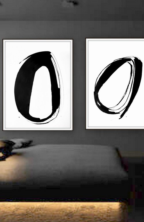 Abstract artwork. Set of 2. by Nadia Moniatis