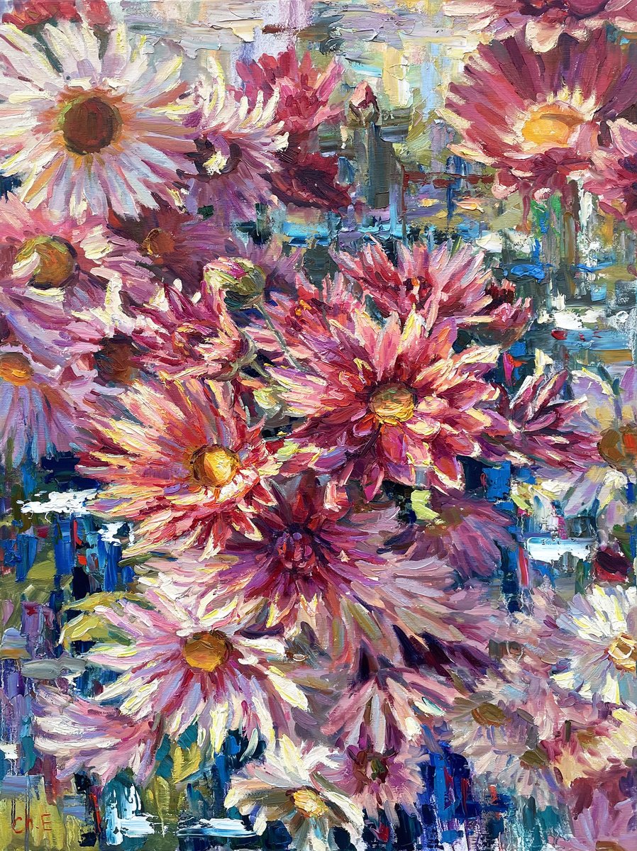 Bush Of Flowers By Evgeny Chernyakovsky, 24 X 31, Artwork For Sale On Artfinder