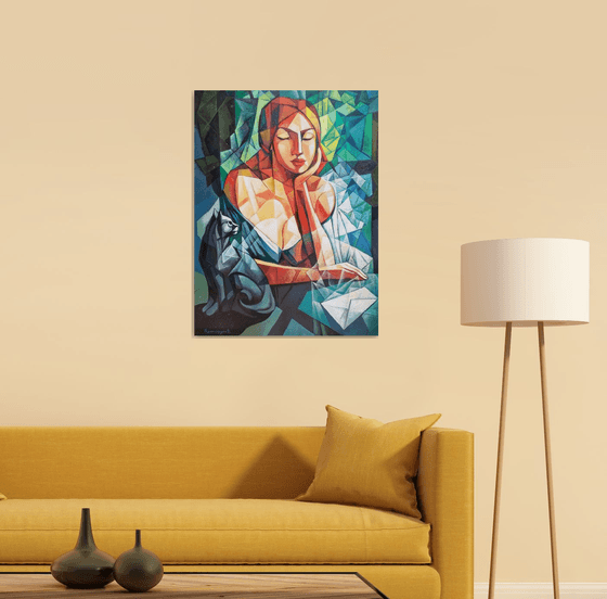 Catwoman(60x80cm,  oil painting, ready to hang)