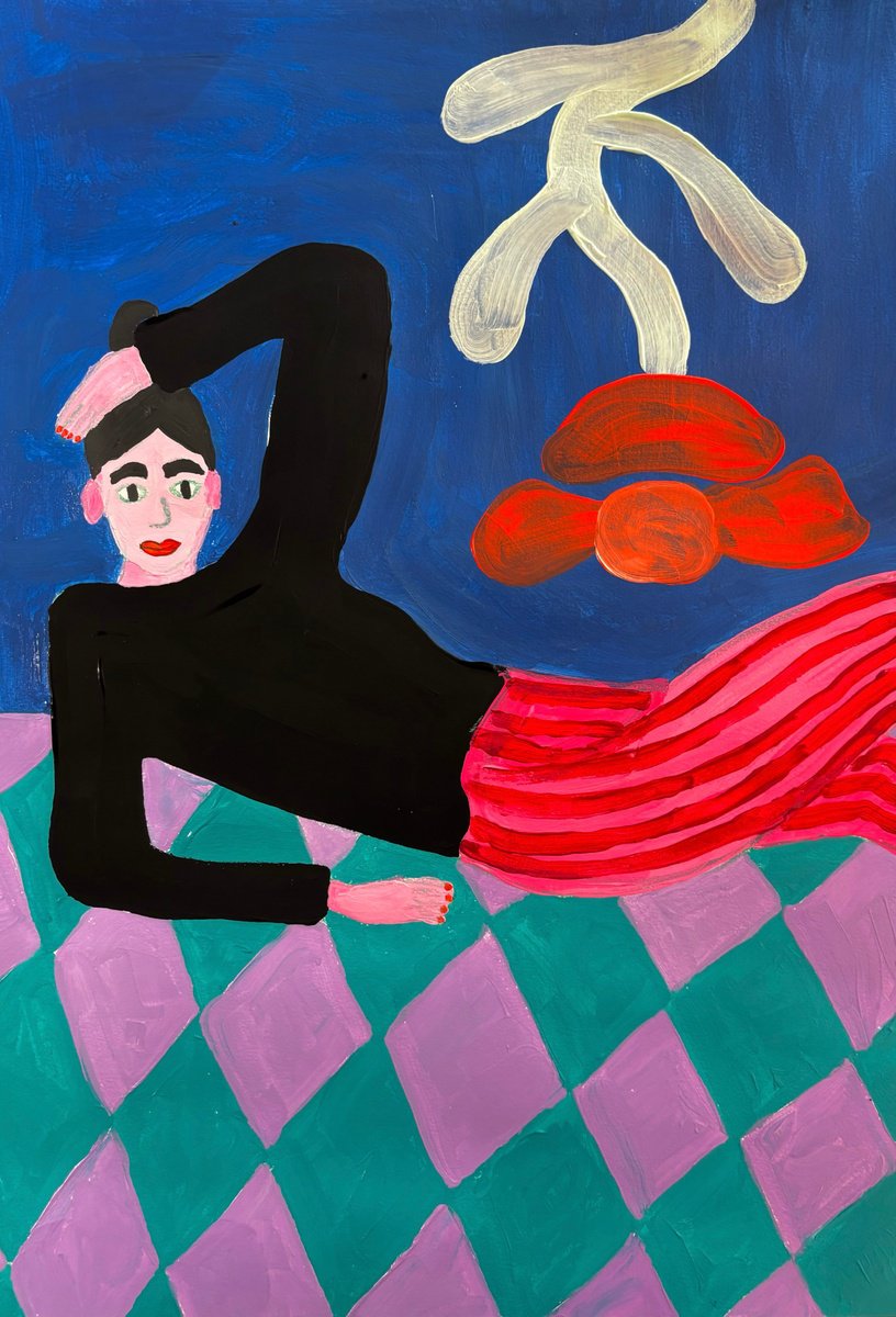 Urban And Pop Portrait Acrylic Painting By Aurora Camaiani, 14 X 20, Autumn, Original Artwork