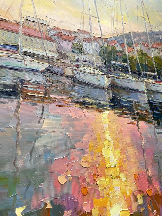 "Yachts at the pier"