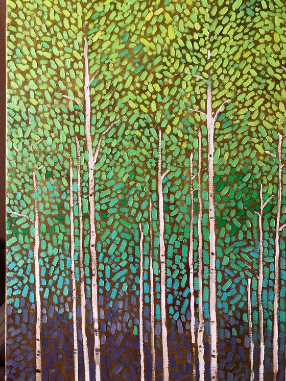 Green birches