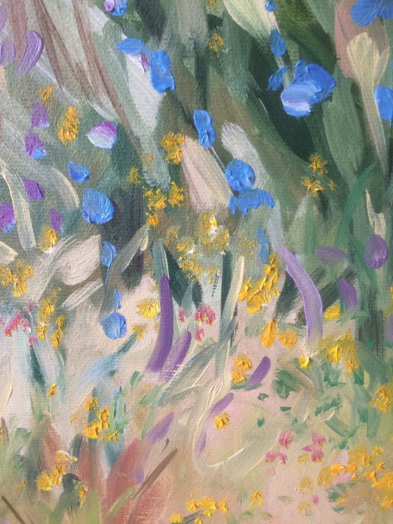 Flowering meadow - blue