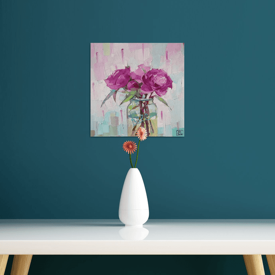 the painting with peonies