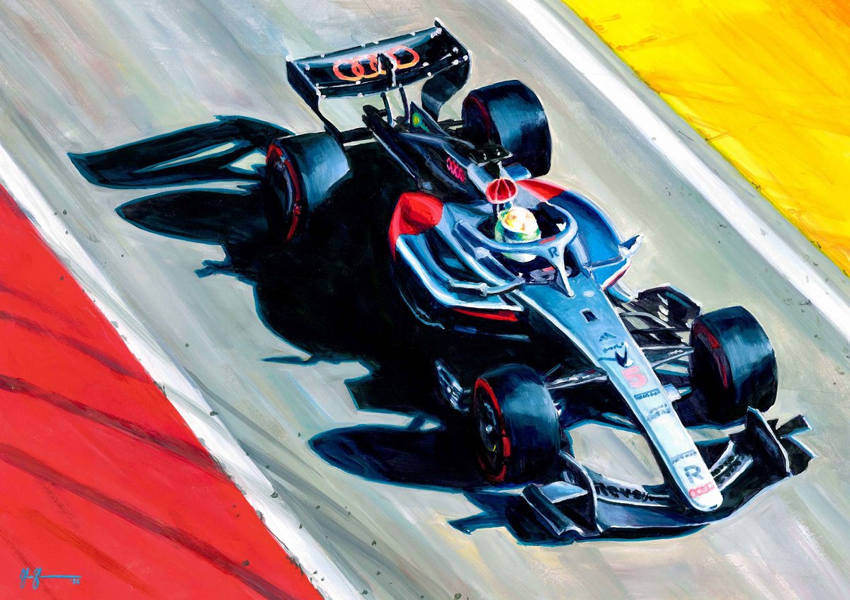 Gabriel Bortoleto - Audi R26 By Alex Stutchbury, 25 X 18, Artwork For Sale On Artfinder