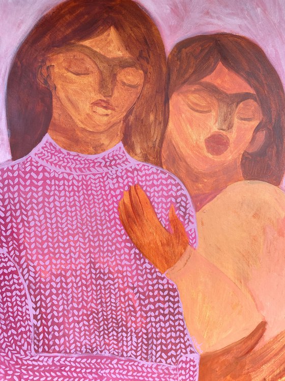 Knitted pink sweater