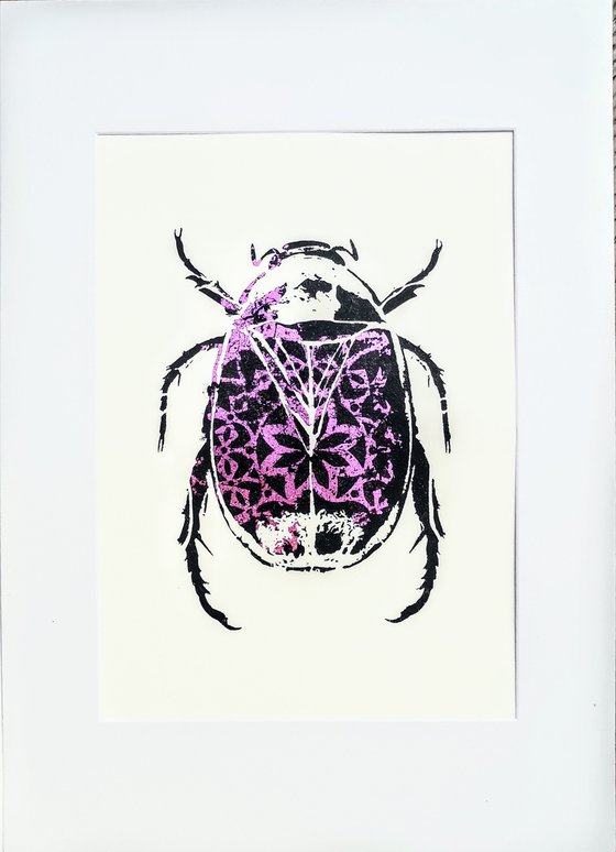 Mandala Scarab Beetle (Metalic Pink)