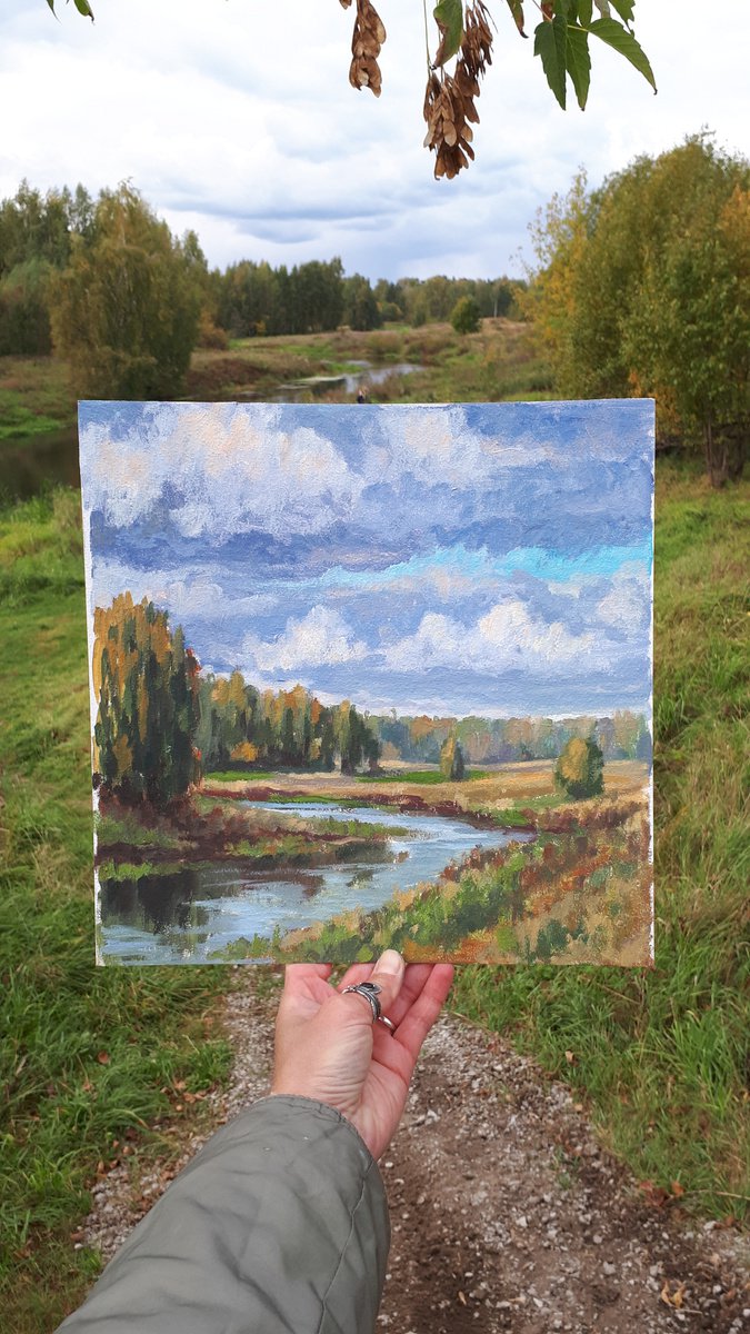 Plein Air Painting Landscape, Autumn mood by Maria Chernobrovkina