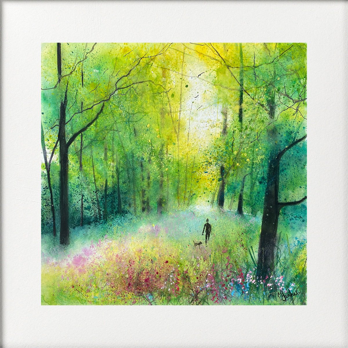 Misty Woodland Dog Walk by Teresa Tanner