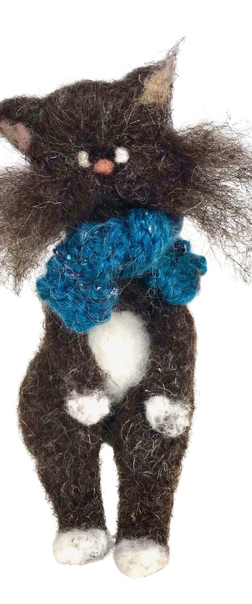 Cat , felted wool by Eleanor Gabriel