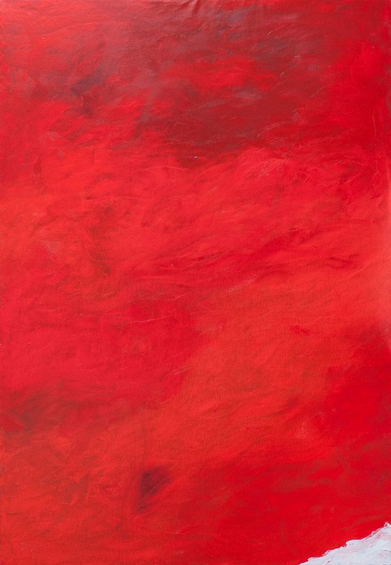 Red and White. xl large abstract painting