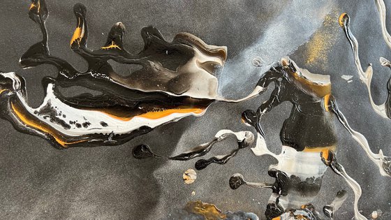 Silver Energy in Black Night