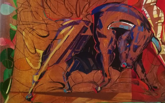Bullfight (60x80cm oil/canvas)