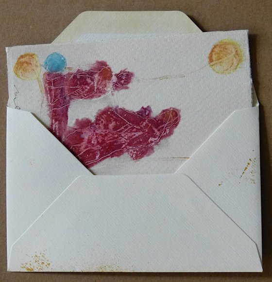 Greeting Card 5, original painting with envelope 9x13 cm