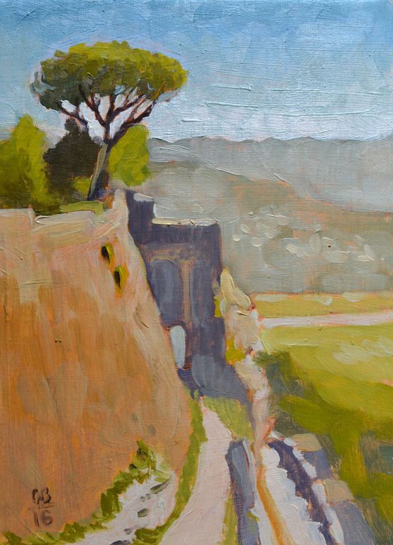 The View from the Fortezza Albornoz in Orvieto Italy Italian Plein Air Landscape Oil Painting