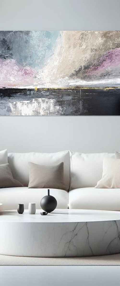 Golden Break of Dawn-blue pink wall art by Tatiana Malinovscaia