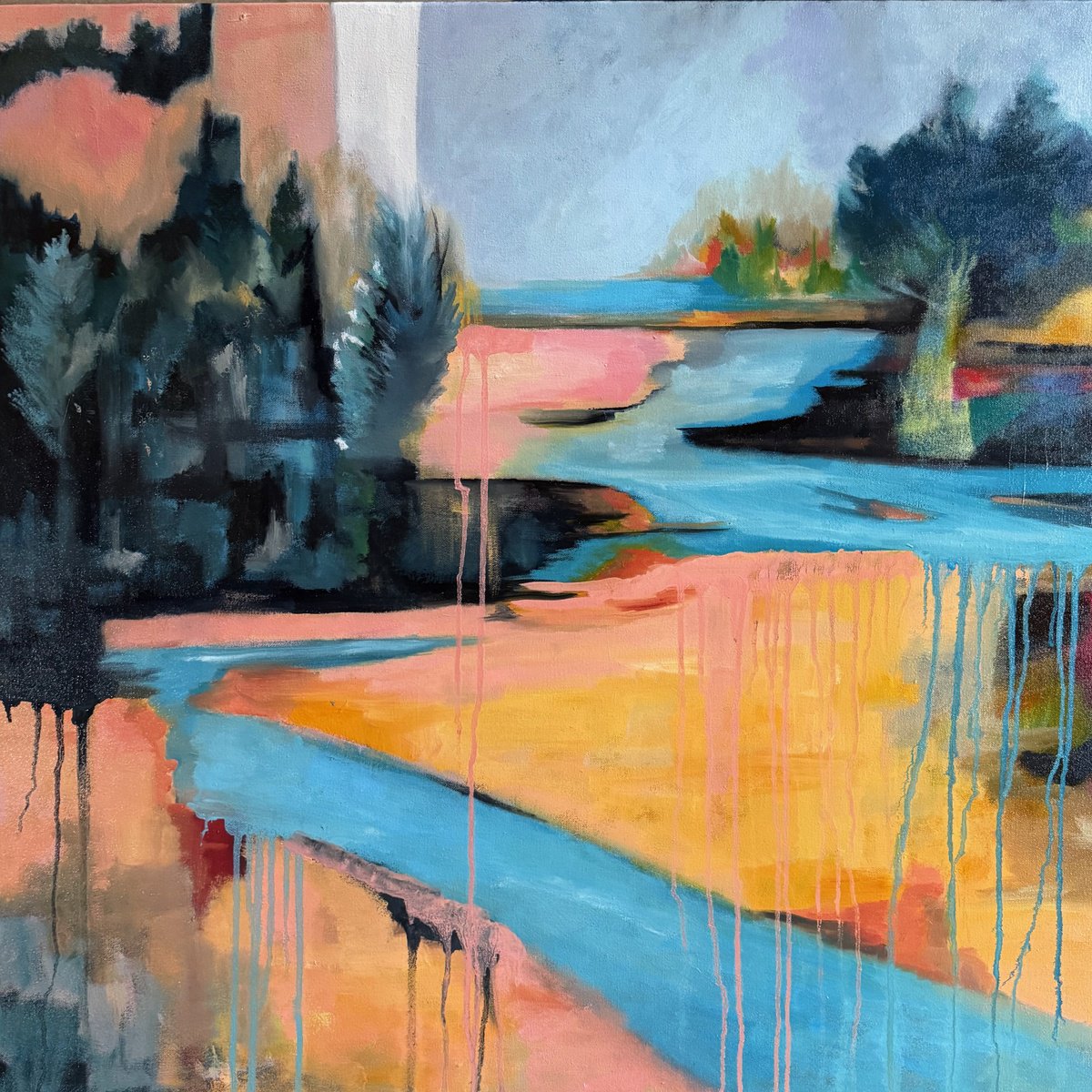 The Rivers Kept Speaking By Lola Jovan, 36 X 36, Artwork For Sale On Artfinder
