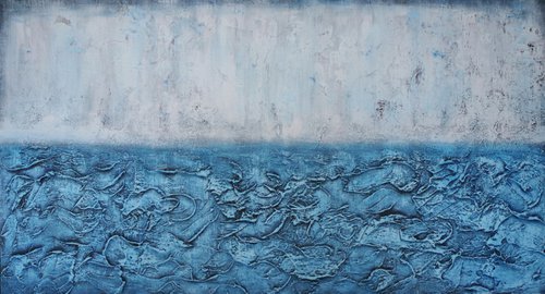 Abstract,white,blue, christmas sale was 1445 USD now 1145 USD. by Viorel Scoropan
