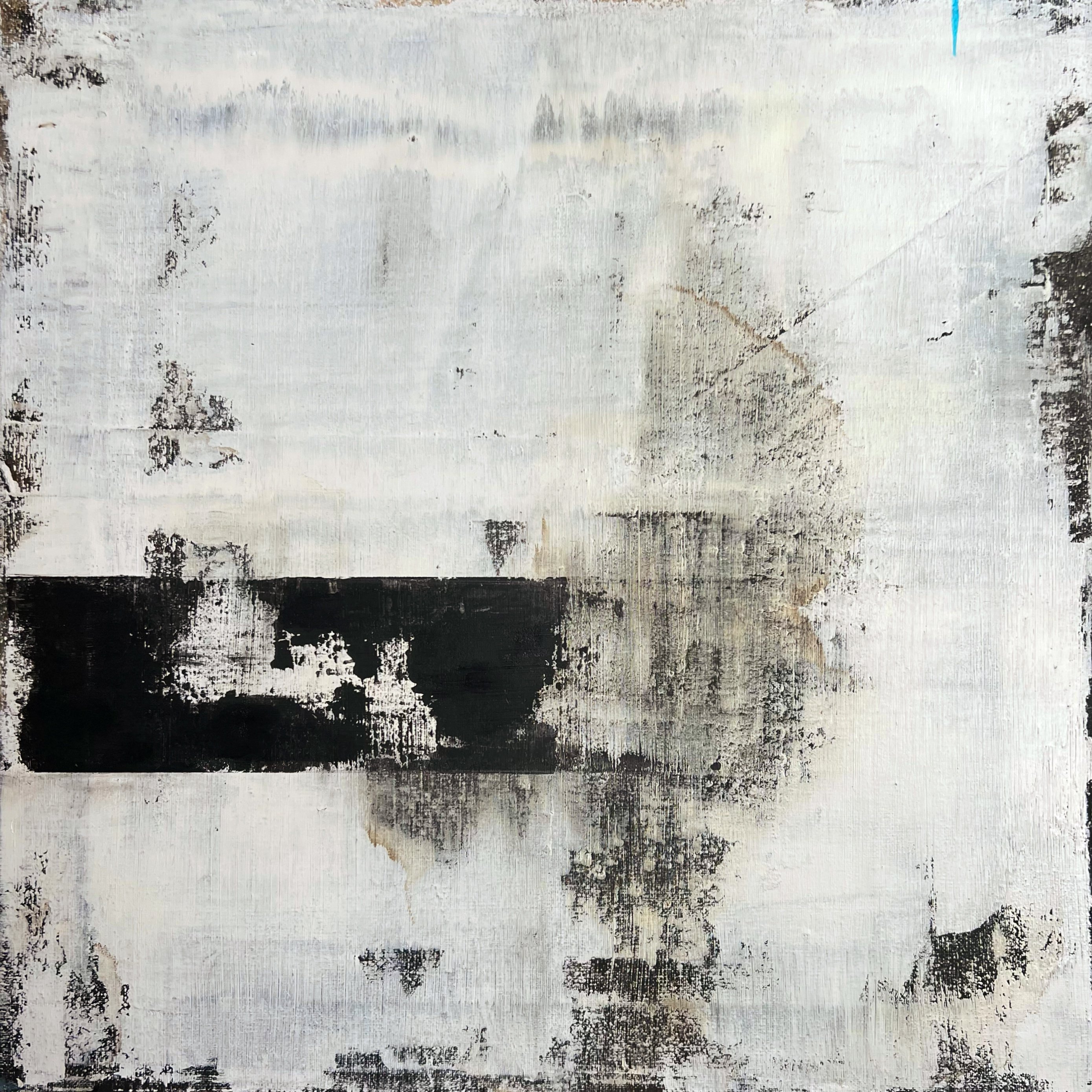 Abstract Painting By Sergio Aranda, 20 X 20", Blue Interval, Original Artwork