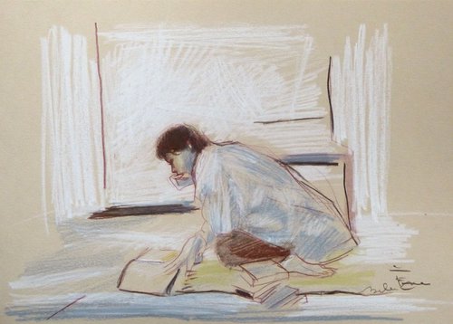 Reader 34, life drawing, 21x29 cm by Frederic Belaubre