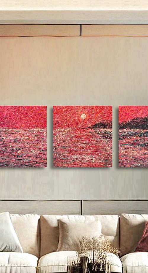 Scarlet Dreams- triptych by Nadiia Antoniuk