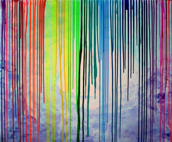 When a Rainbow Cry - XL Big Painting, FREE SHIPPING FOR ALL DESTINATIONS - Large Painting - Ready to Hang, Office, Hotel and Restaurant Wall Decoration