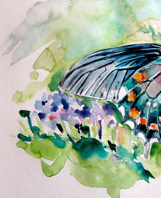 Butterfly with flowers