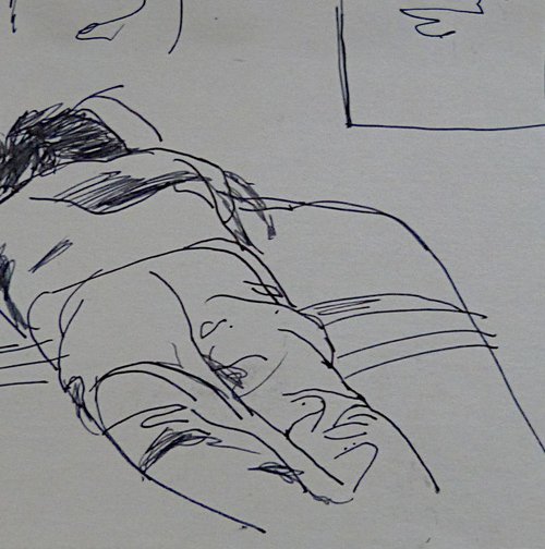 The Sleeper, life sketch - double 30x13 cm by Frederic Belaubre