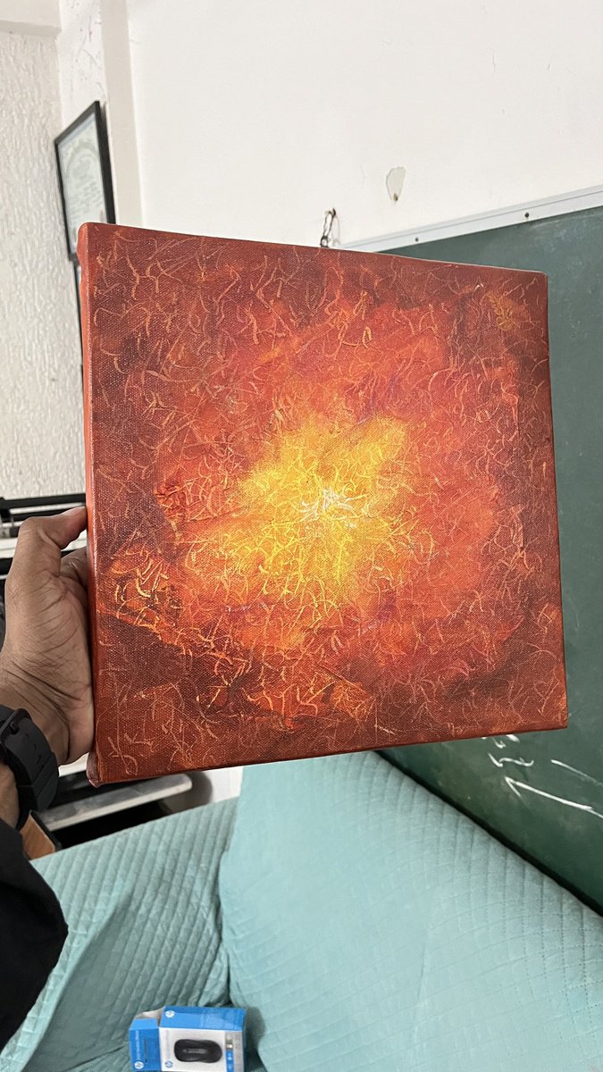 Abstract Acrylic Painting By Ram Barkhane, 12 X 12", Jwala, Original Artwork