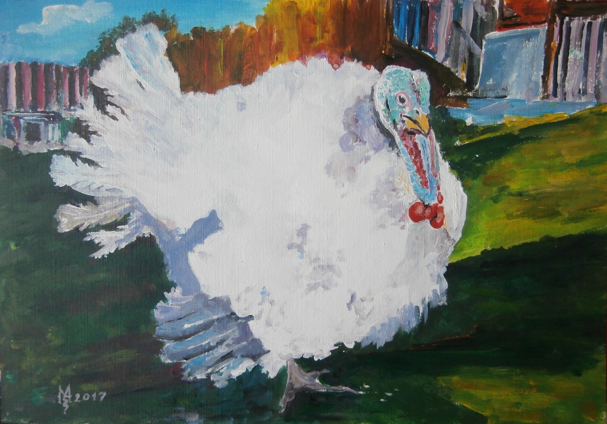 Impressionistic Animal Acrylic Painting By Zoran Mihajlovic Muza, 14 X 10", Turkey, Original Artwork