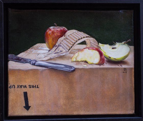 Apples and Knife on Box