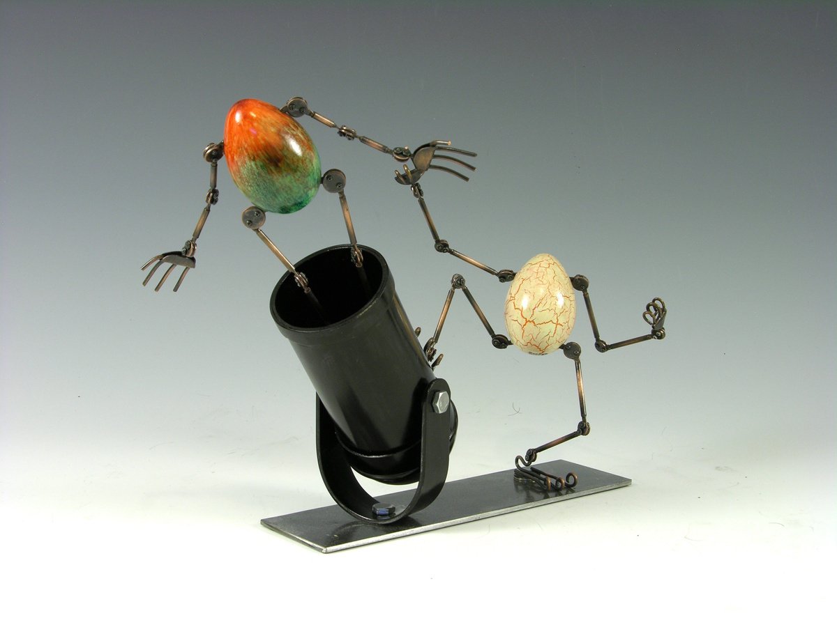 Expressive Portrait Sculpture By Tomoaki Orikasa, 12 X 9", To The Moon 4Th Try, Original Artwork