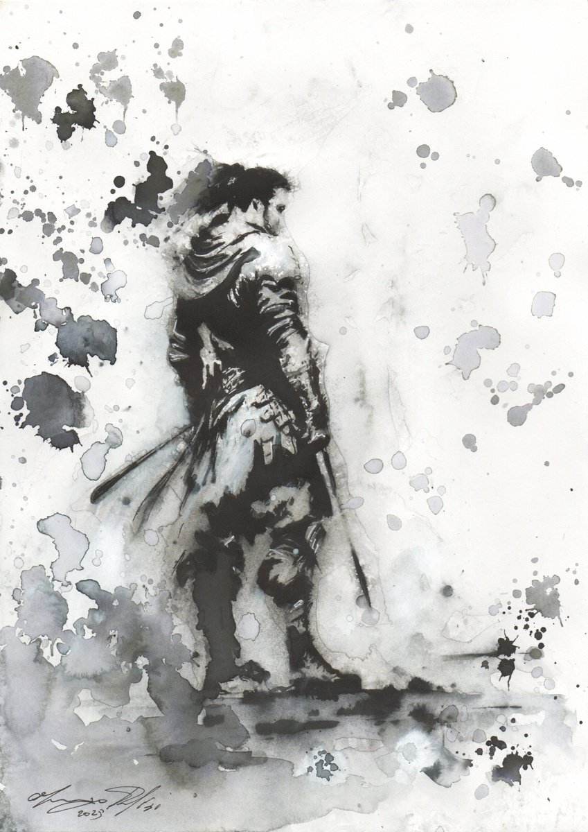 Urban And Pop Ink Drawing , Black Blade By Maurizio Puglisi, 8 X 11, Artwork For Sale On Artfinder