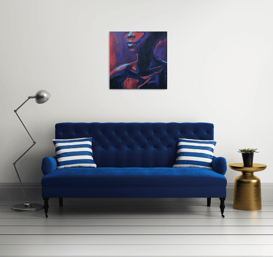 Abstract black woman portrait: Chic Queen original wall art