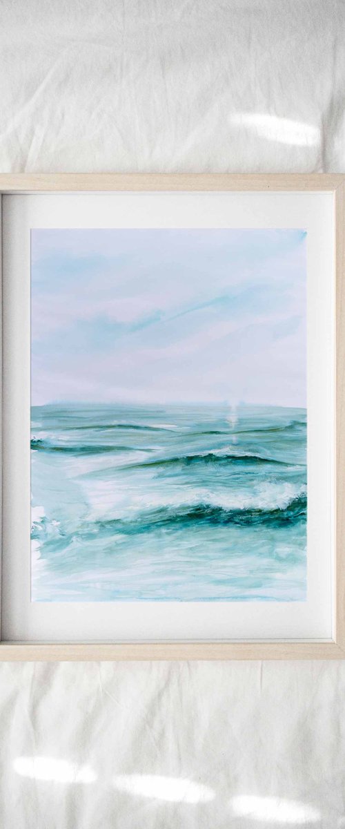 "Ocean Diary from August 27th, 2019" watercolor painting by Eve Devore